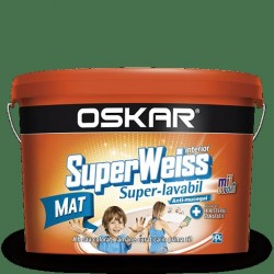 Vopsea super-lavabila anti-mucegai alba Oskar Superweiss Mat 25 l
