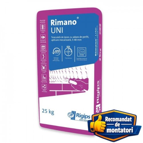 Tencuiala mecanizata pe baza de ipsos Rigips® Rimano Uni - 25Kg