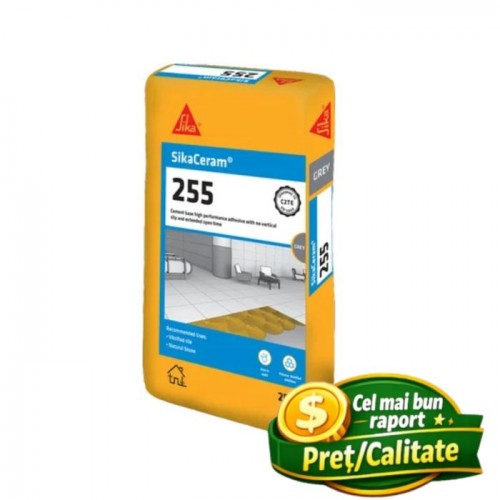 Adeziv flexibil gresie si faianta C2TES1 Sika SikaCeram-255 StarFlex – sac 25 kg