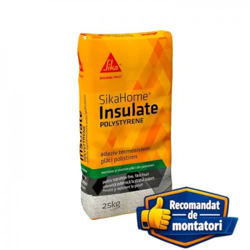 Adeziv polistiren termosistem SikaHome Insulate Polystyrene lipire si armare gri 25 kg