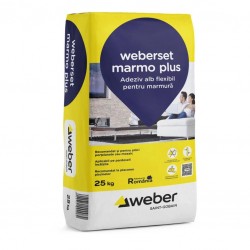 Adeziv alb flexibil C2TES1 pentru marmura Weberset Marmo Plus 25Kg