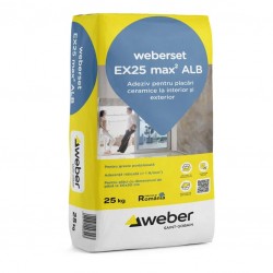 Adeziv ALB C2TE pentru placari ceramice Weberset EX25 max2 ALB 25Kg